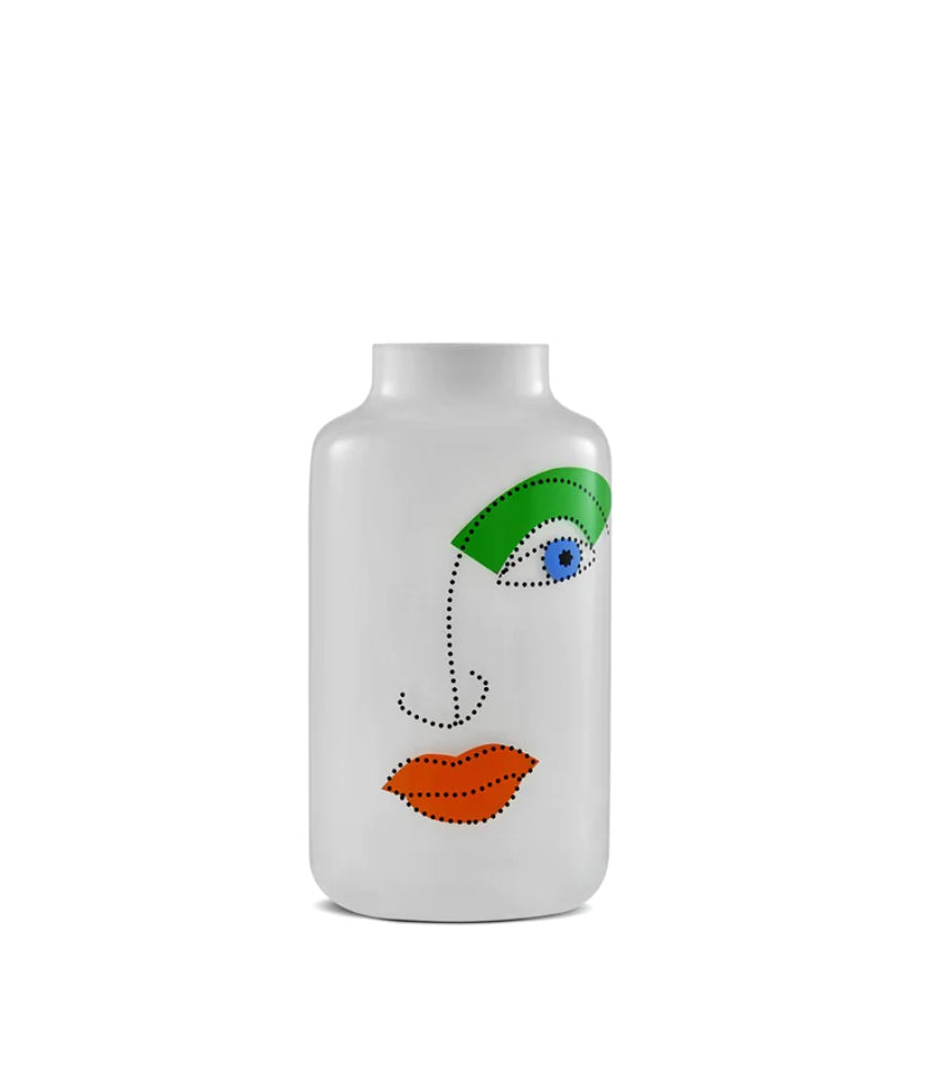 Small Rock & Pop Vase Opal With Green Eye