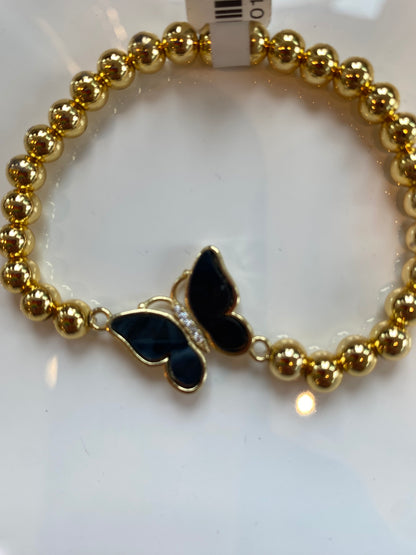 Gold Beaded Butterfly Bracelet