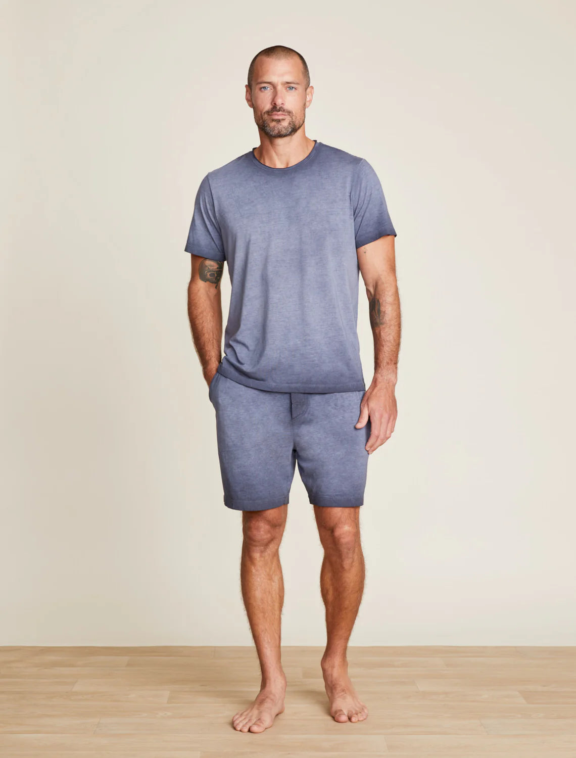 Barefoot Dreams Indigo Men’s Triblend Tee and Short Set