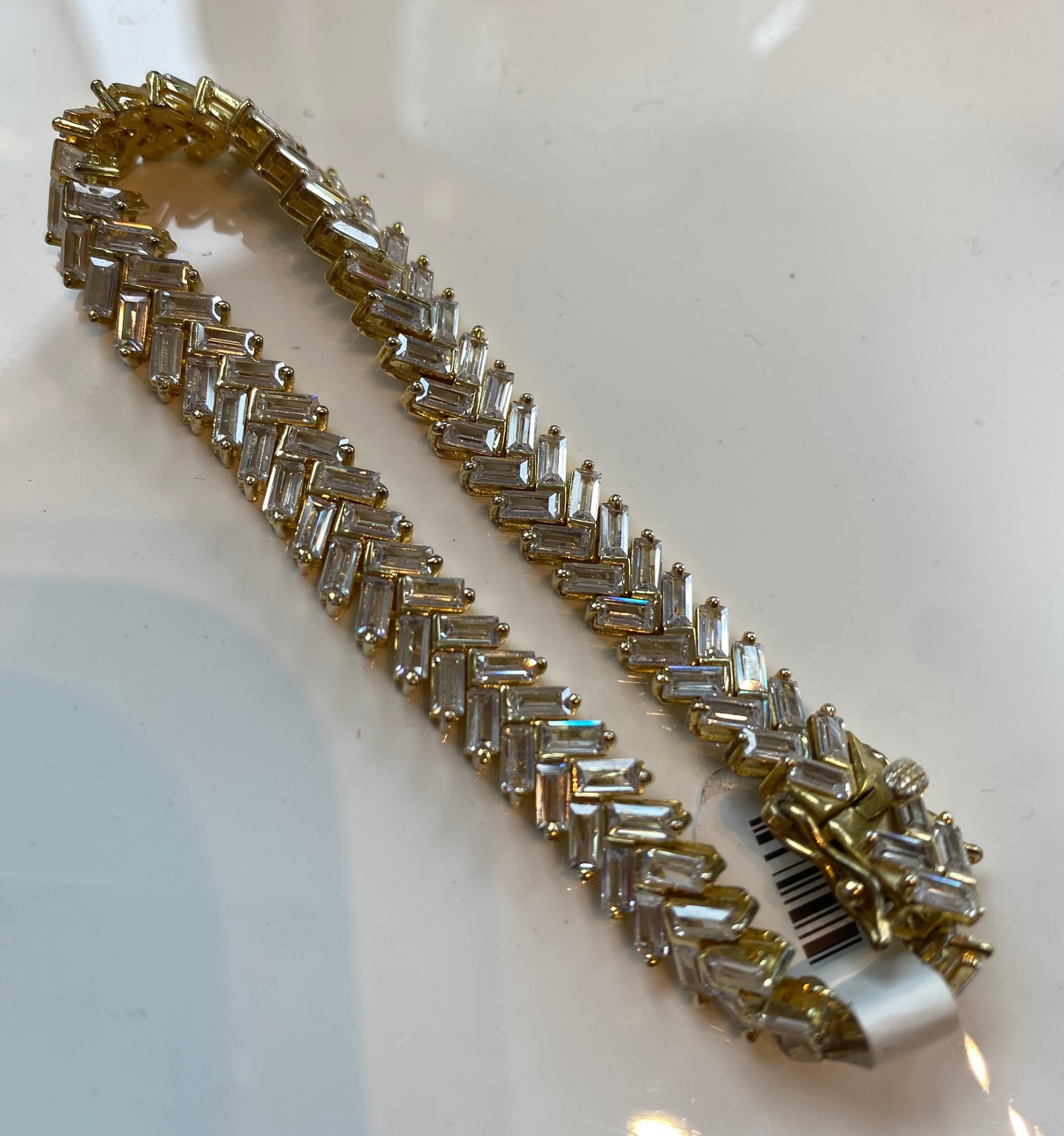 Gold Baguette Chain Bracelet