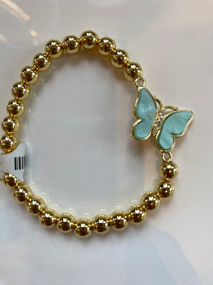 Gold Beaded Butterfly Bracelet