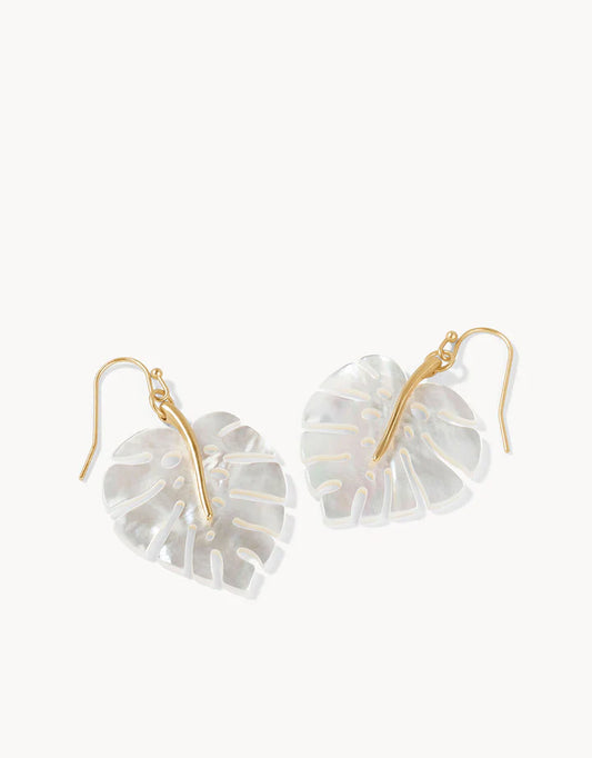Spartina Monstera Earrings Pearlescent