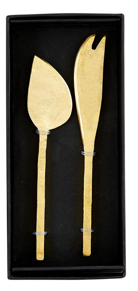 Hammered Gold Cheese Knife Set