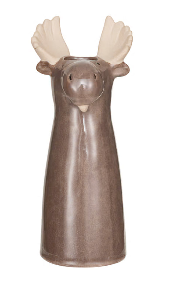 Stoneware Moose Vase