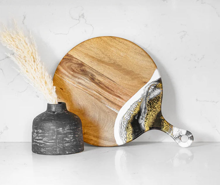 Round Cheese Paddle Acacia Boards