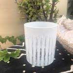 Set of 6 Drinking Glasses Stripes White