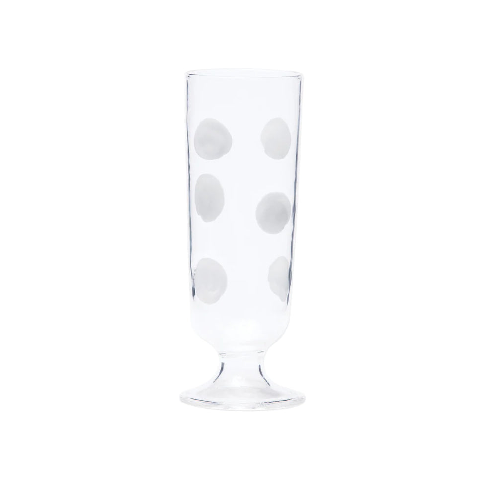 Vietri Drop White Champagne Glass S/2