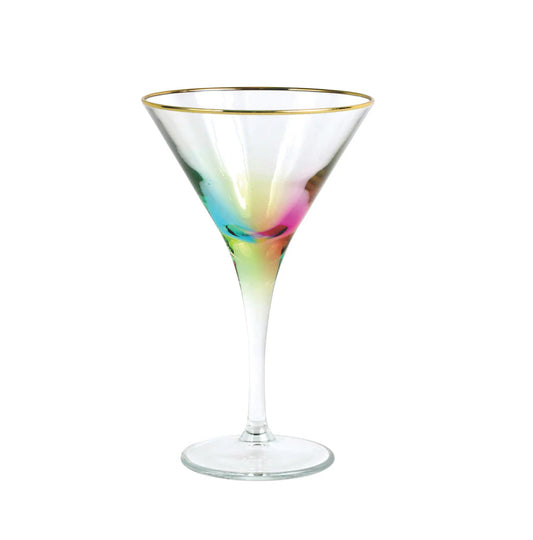 Vietri Rainbow Martini Glass S/2